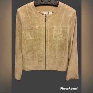 FIELDGEAR genuine leather zip up jacket.
